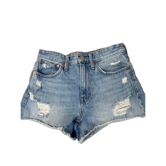 Abercrombie & Fitch relaxed denim shorts cutoff denim distressed SZ 25" - Picture 1 of 6